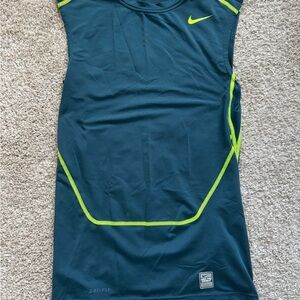 Nike Sleeveless Top in Dark Blue and Lime
